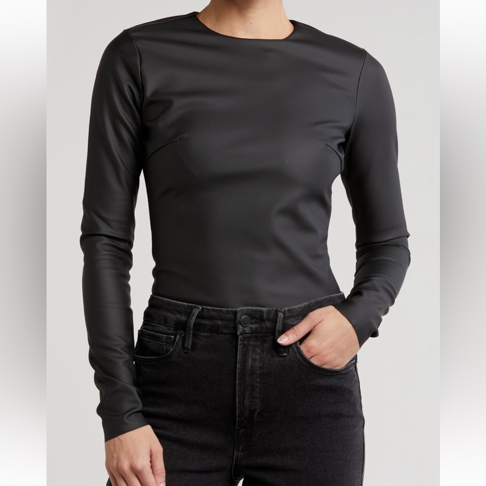 Good American Black Fitted Bodysuit